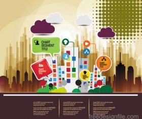 Set of chart and Infographics design elements vector 03 free download