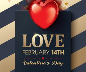 Modern valentines day card template vectors 03