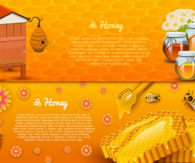 Natural honey banners design vectors 02