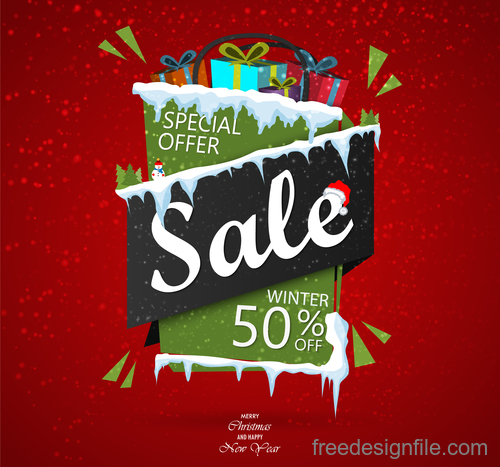 New year special offer sale design vector