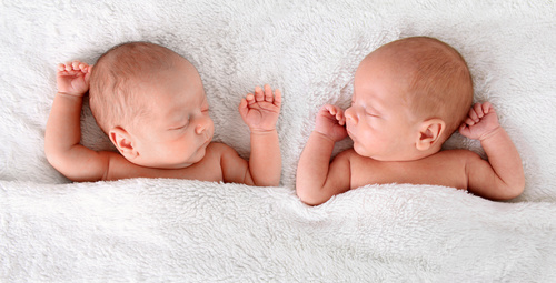 Newborn twin brother Stock Photo 02