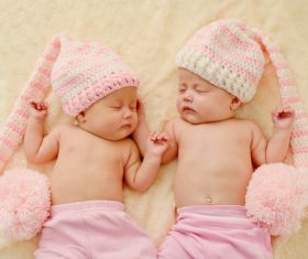 Newborn twin brother Stock Photo 03