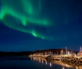 Northern Lights on the night sky Stock Photo