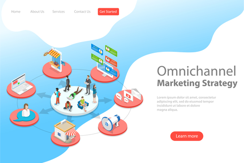 Omnichannel marketing strategy business template vector