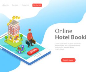 Online hotel booking business template vector