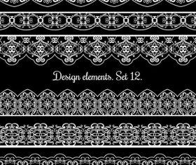 Ornamental border patterns vectors set 01