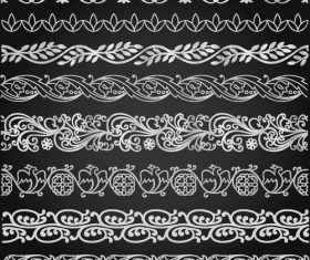 Ornamental border patterns vectors set 02