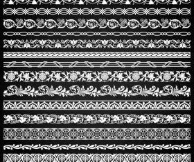 Ornamental border patterns vectors set 03