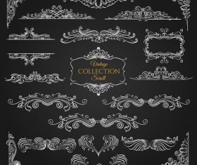 Ornate scroll elements collection vector