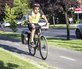 People ride mountain bike Stock Photo 04