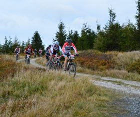 People ride mountain bike Stock Photo 10