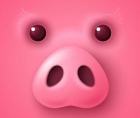 Pink pig background vectors