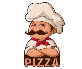 Pizza chef illustration vector