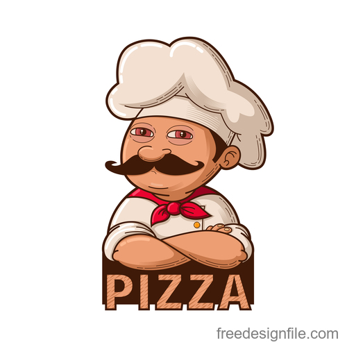 Pizza chef illustration vector