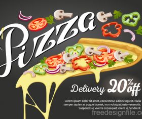 Pizza discount poster vector