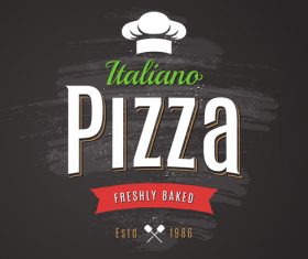 Pizza logo emblem vector 02