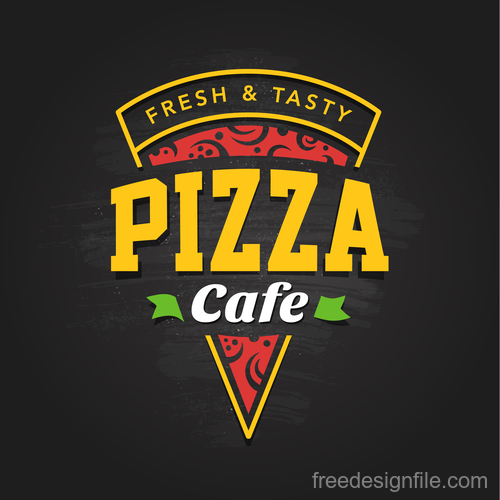 Pizza logo emblem vector 04