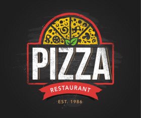 Pizza logo emblem vector 06