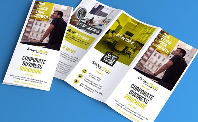Professional Trifold Flyer and Brochure PSD Template