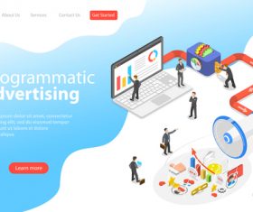 Programmatic advertising business template vector