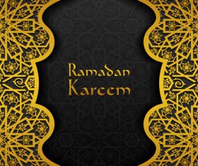 Ramadan kareem golden decor background vector 01