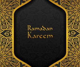 Ramadan kareem golden decor background vector 02