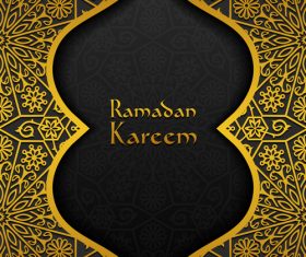 Ramadan kareem golden decor background vector 03