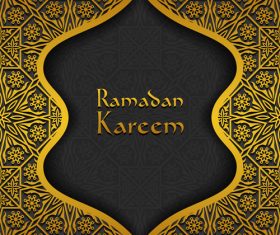 Ramadan kareem golden decor background vector 05