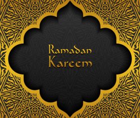 Ramadan kareem golden decor background vector 06