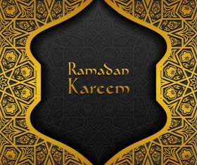 Ramadan kareem golden decor background vector 07