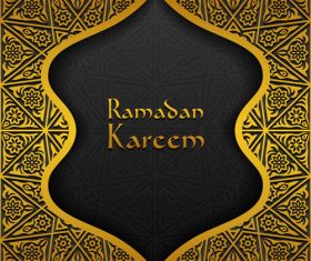 Ramadan kareem golden decor background vector 08