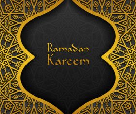 Ramadan kareem golden decor background vector 09