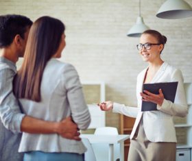 Realtor trader manager rental real estate property Stock Photo 03