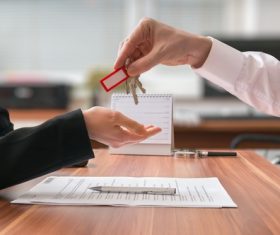 Realtor trader manager rental real estate property Stock Photo 04