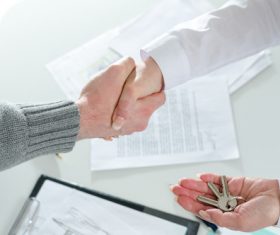 Realtor trader manager rental real estate property Stock Photo 08