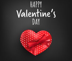 Red heart shape with black valentines day background vector 06