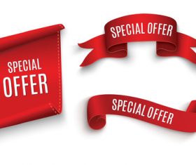 Red merry christmas banners sign vectors 04