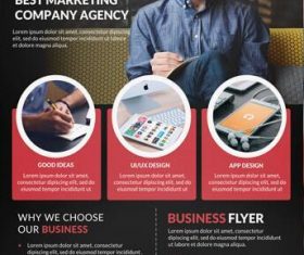 Red with Black Business Flyer and Poster PSD Template