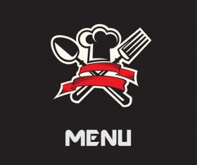 Restaurant menu cover with logo vector