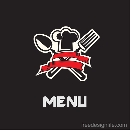 Restaurant menu cover with logo vector