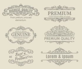 Retro labels design vector set 1