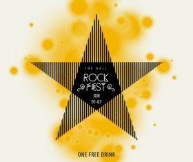 Rock party poster with flyer template vectors 02