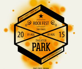 Rock party poster with flyer template vectors 03