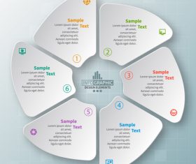 Round infographic template vector design 02