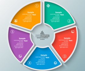 Round infographic template vector design 04