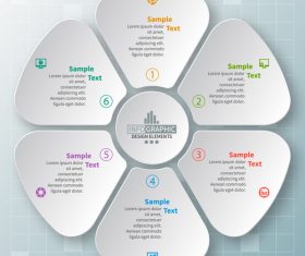 Round infographic template vector design 05