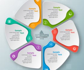 Round infographic template vector design 07