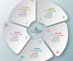 Round infographic template vector design 08