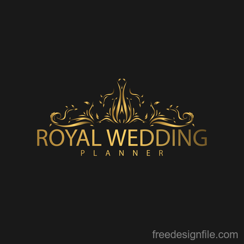 Royal wedding logo design vector