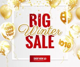 Sale background with balloons gold vectors